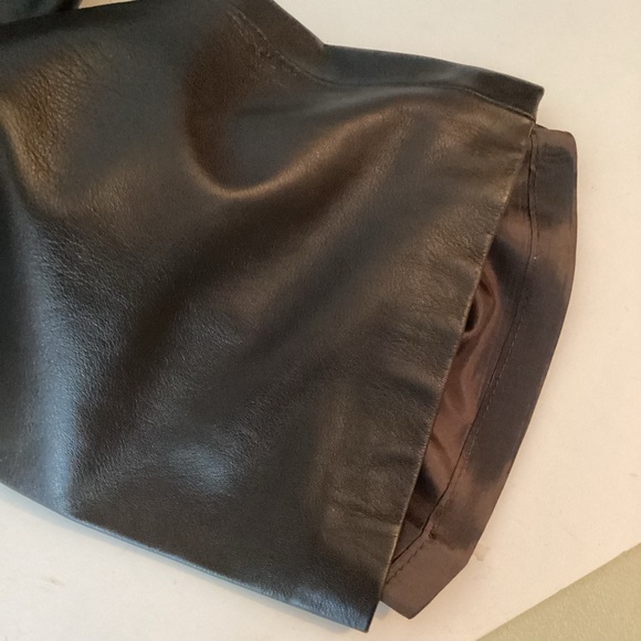 Neto 100% Lambskin Leather High Waisted Pants Colour Brown Size 6 - Picture 10 of 10